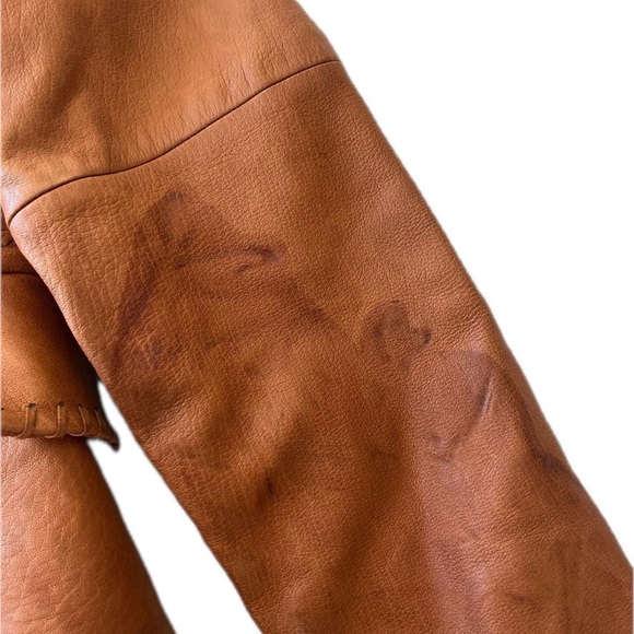 Ellen Tracy Western Brown Leather Jacket - Picture 4 of 5